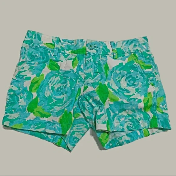 Lilly Pulitzer Callahan Shorts - Poolside Blue Rose First Impression - Size 2 - Picture 3 of 8